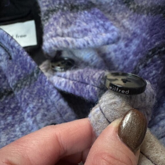 Wilfred Free The Ganna™ Cropped Shirt Jacket - Purple Plaid - Picture 7 of 8